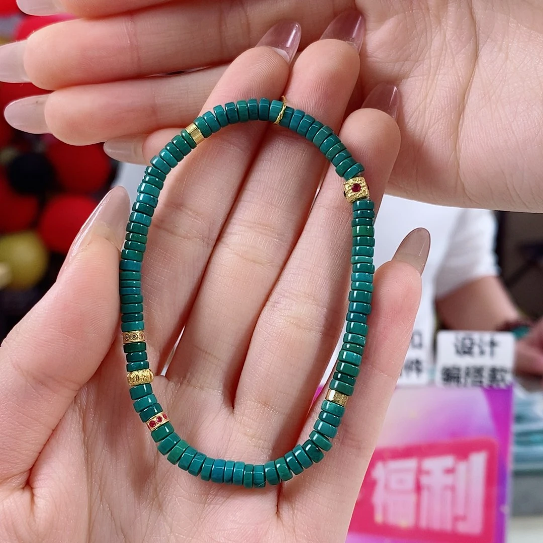 C****绿松石18K金镶嵌珠宝奇石