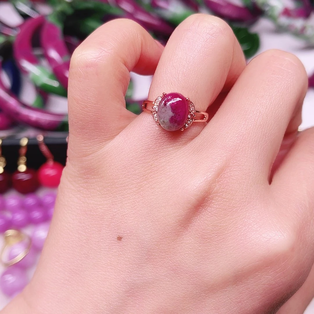 戒指银S925镶嵌红宝石