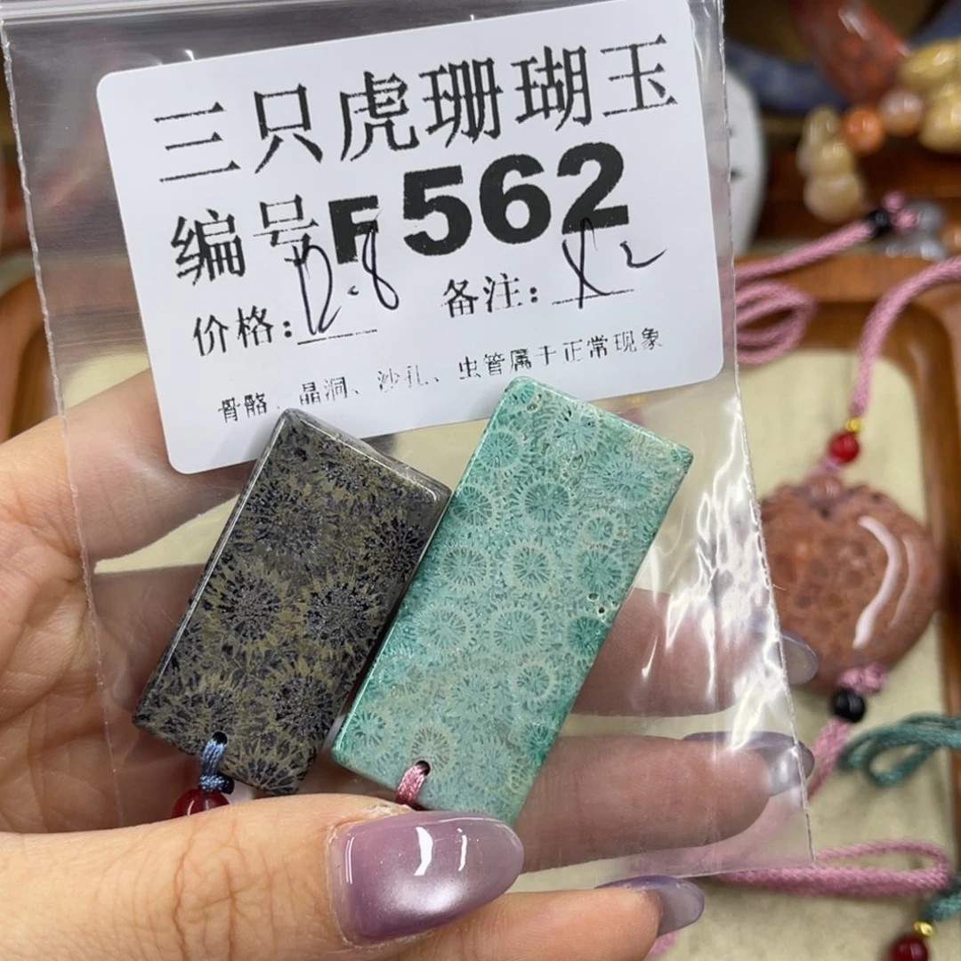 X***姨未镶嵌h硅化珊瑚（珊瑚玉）