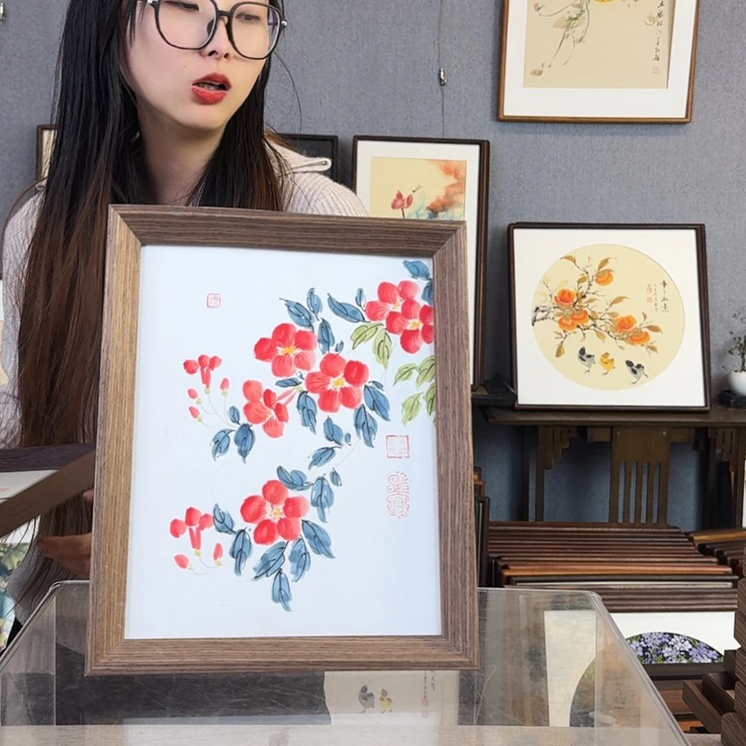 书法纯手绘，纯手写带框尺寸：23×29厘米