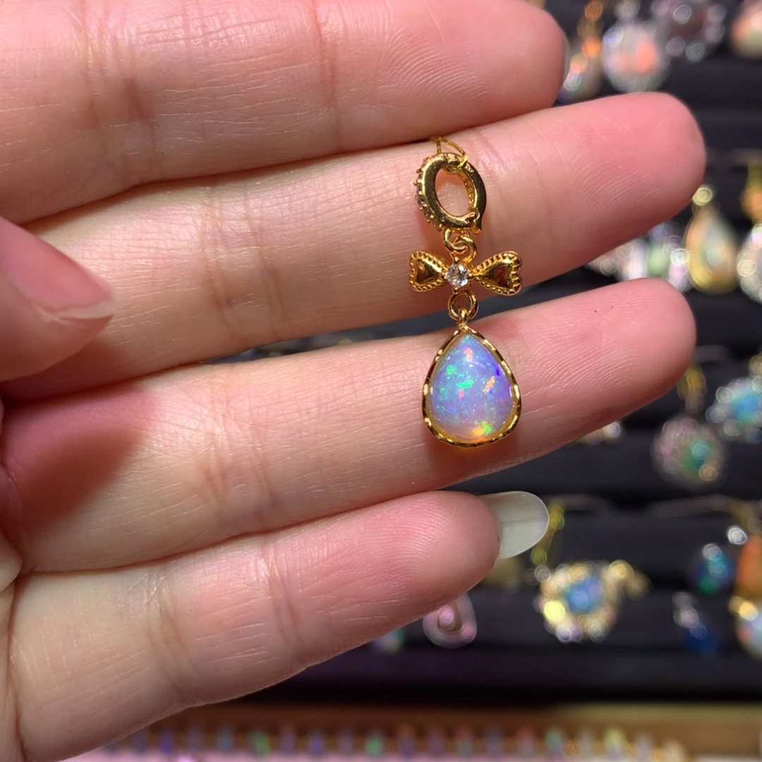 银S925镶嵌欧泊吊坠款式