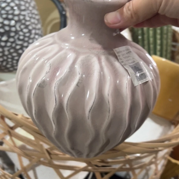 陶瓷花瓶摆件外贸出口微瑕捡漏高20口6公分