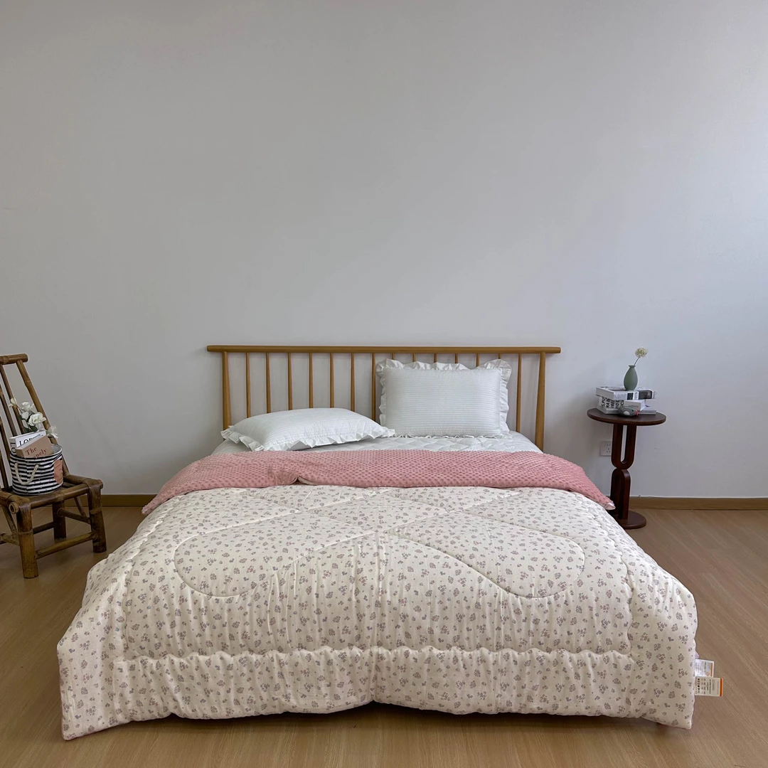 【单人有氧双层纱豆豆被】超柔软亲肤豆豆被 春秋冬被