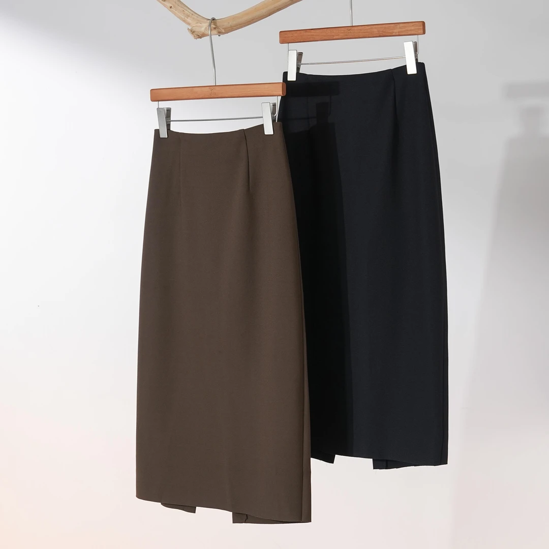 西子/【摩卡慕斯】轻奢简约高腰显瘦开叉半身裙/BQSG002