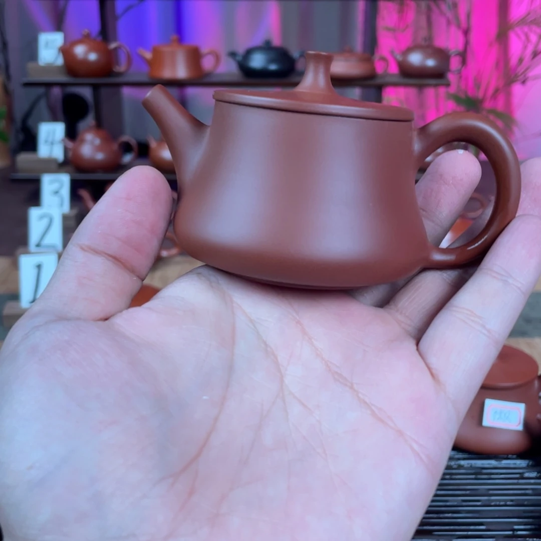 金***捞茶壶紫砂精工微瑕石瓢110cc
