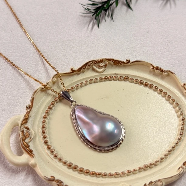 【六六中古】孤品优雅感马贝珠吊坠ew2019带链