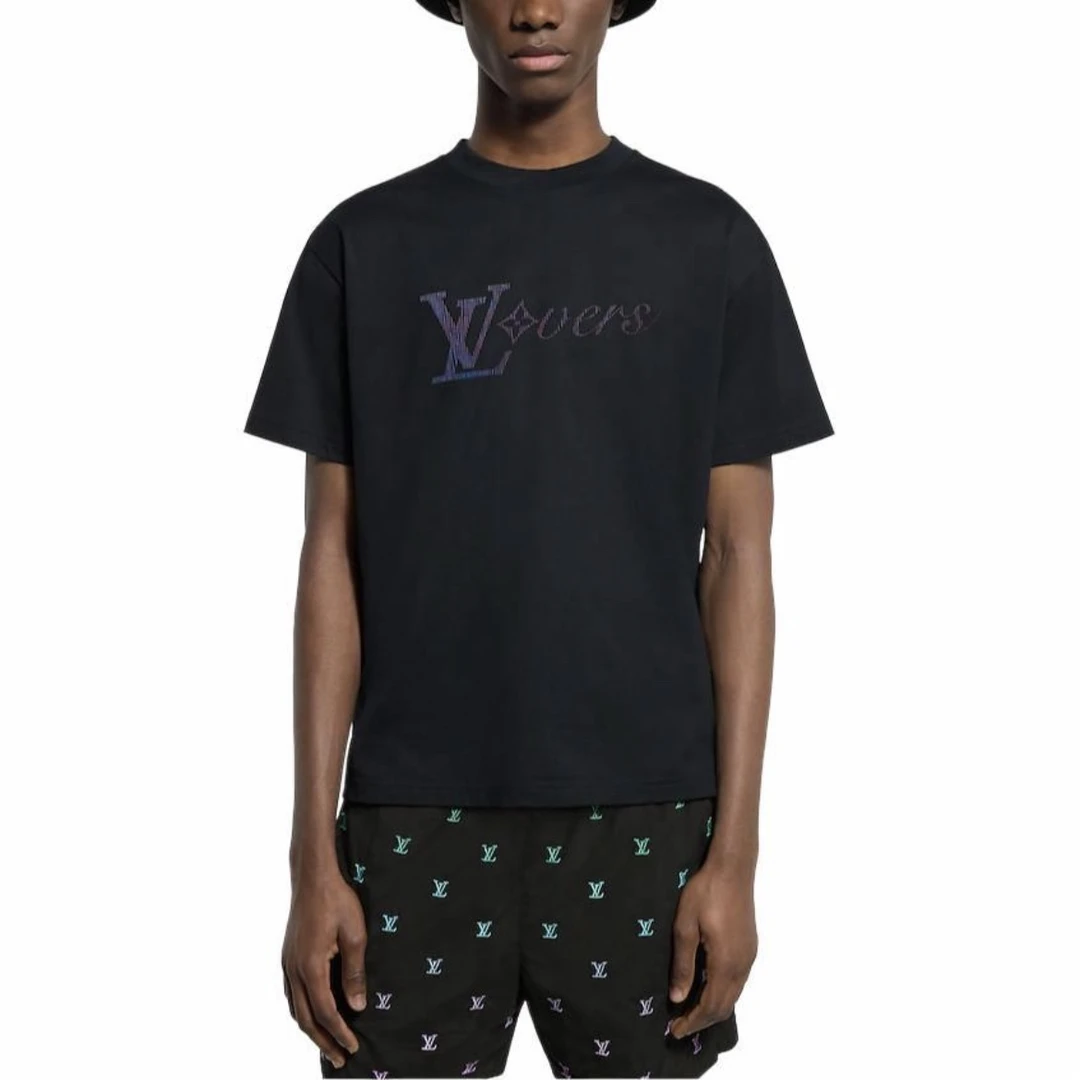 未使用 LouisVuitton/路易威登 2400/SS25 黑色Logo纯棉短袖/XL
