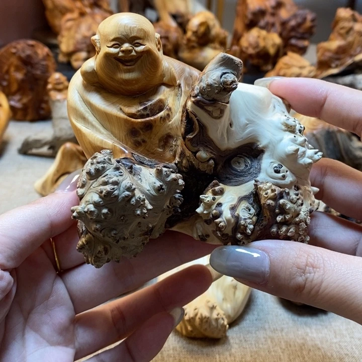 柏木双色留疤乐乐摆件