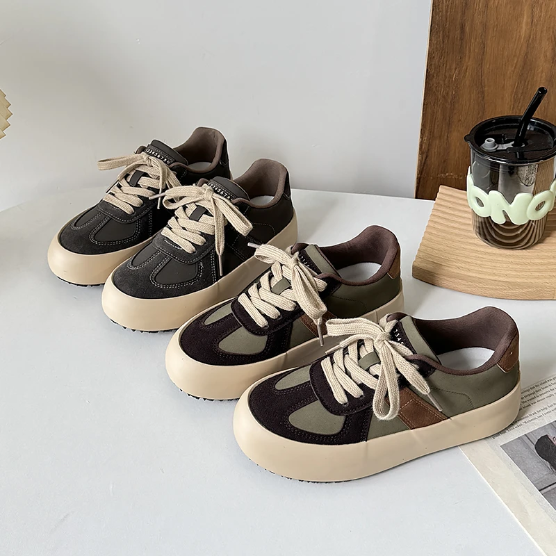 希玥乳胶鞋垫/2025春季新款厚底德训鞋女鞋休闲鞋板鞋小众ins百搭