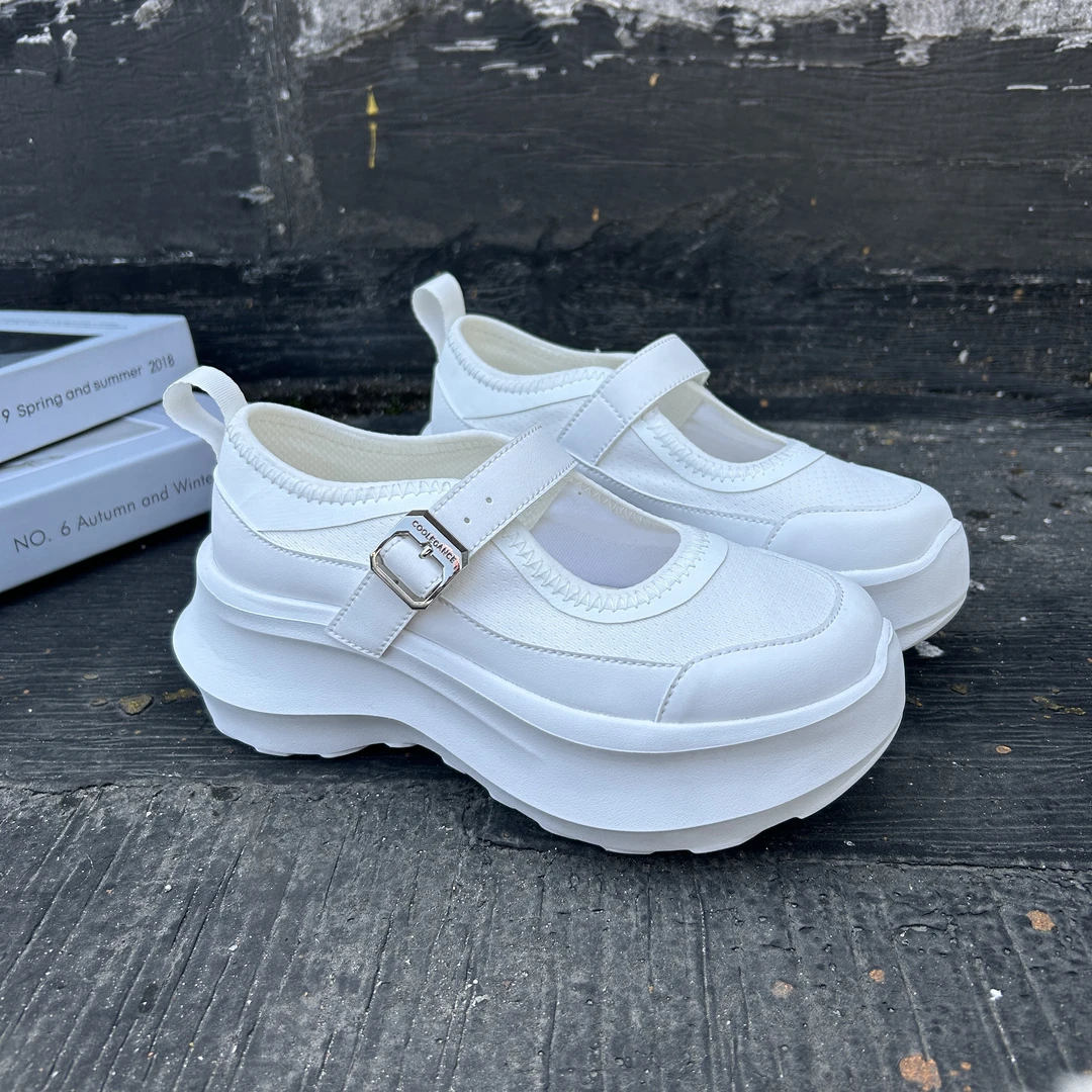 Lisa同款鞋7厘米厚底小白鞋飞织网面透气休闲运动鞋夏超轻不累脚