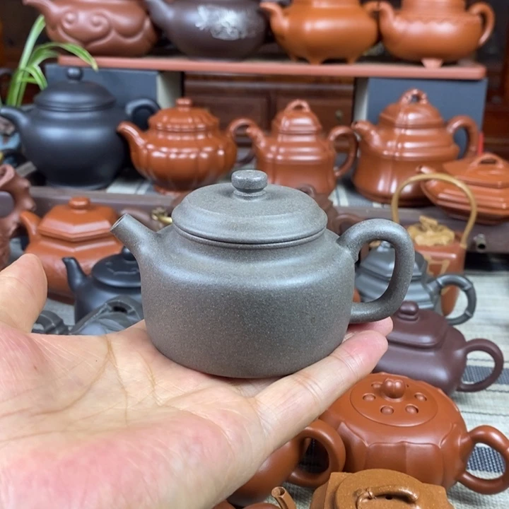 茶壶紫砂德钟130CC原矿青灰段紫砂特价