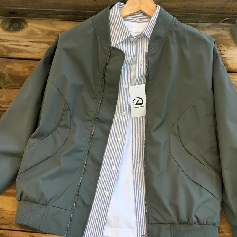 美式哈灵顿飞行员夹克男潮宽松棒球服外套春秋格雷系穿搭上衣褂子