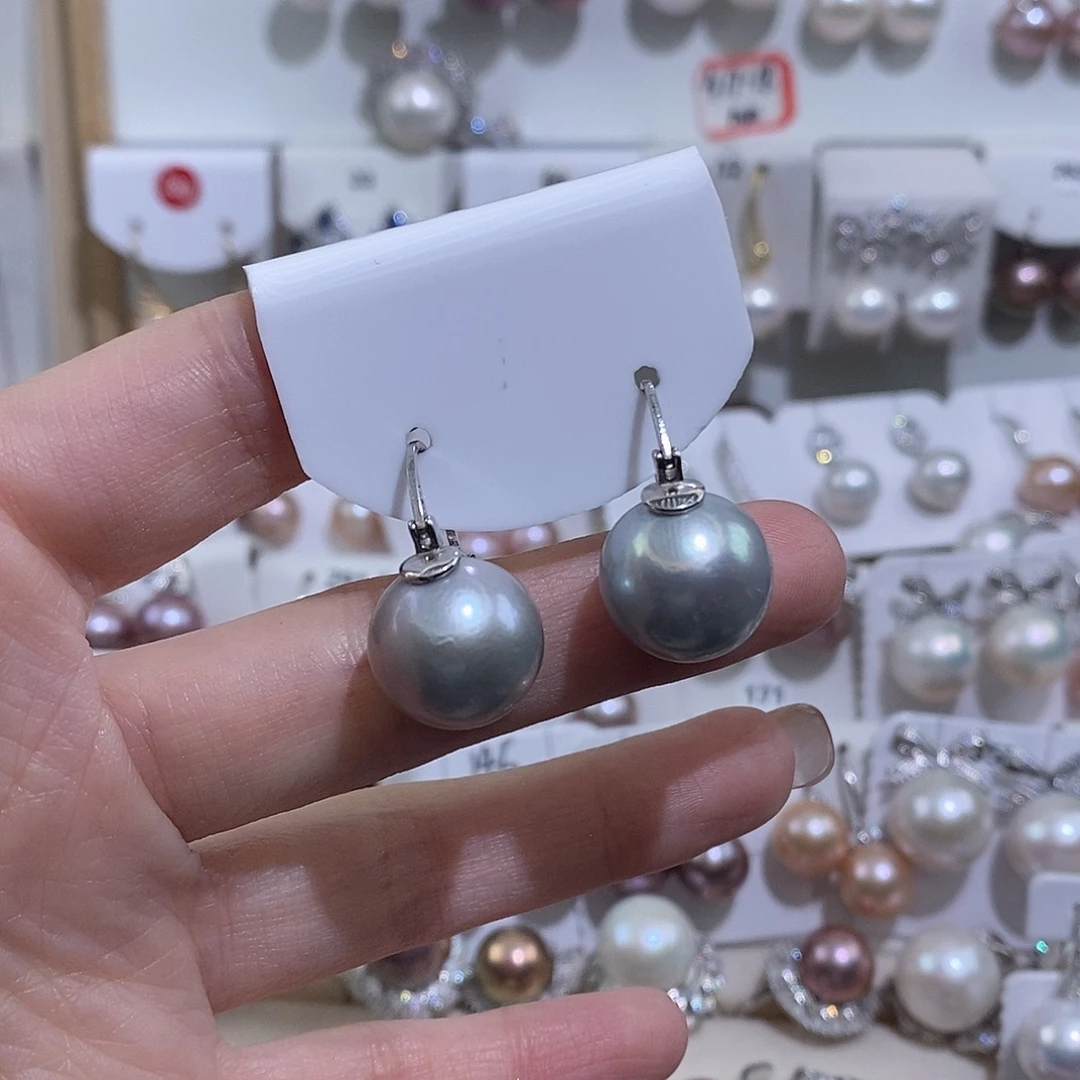 猫***虫银S925镶嵌耳饰淡水珍珠w14.5