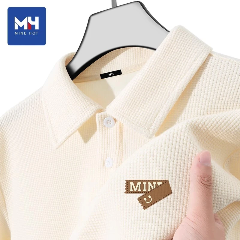 唐狮集团MH华夫格polo衫短袖男2025夏季重磅翻领t恤美式潮牌半袖U