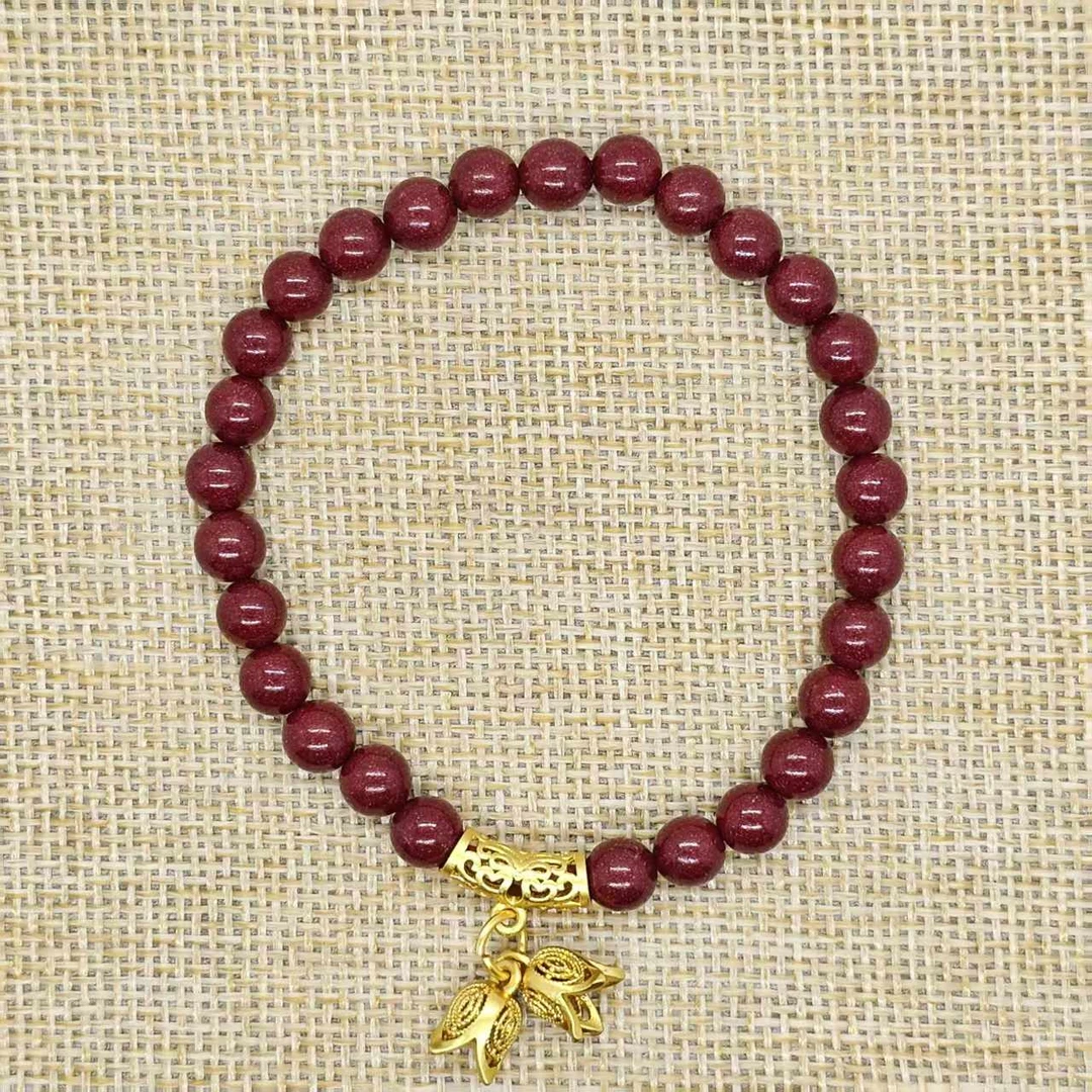 含辰砂工艺品好事连连6mm手串两生欢金色莲蓬zs1075