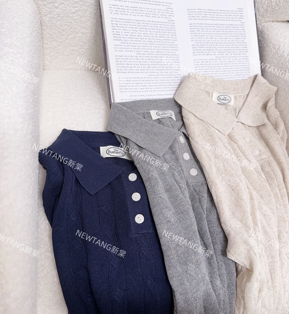 【生日专属】312时尚夏季翻领麻花三粒扣轻薄款Polo短袖