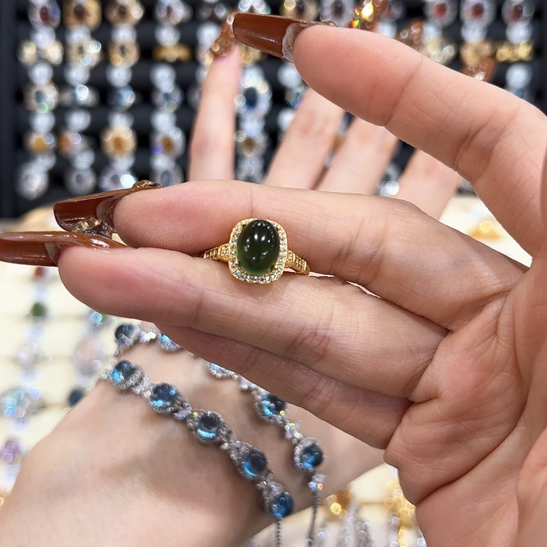 水晶金色拖不保色介意慎拍银托不掉色银S925镶嵌土***妞