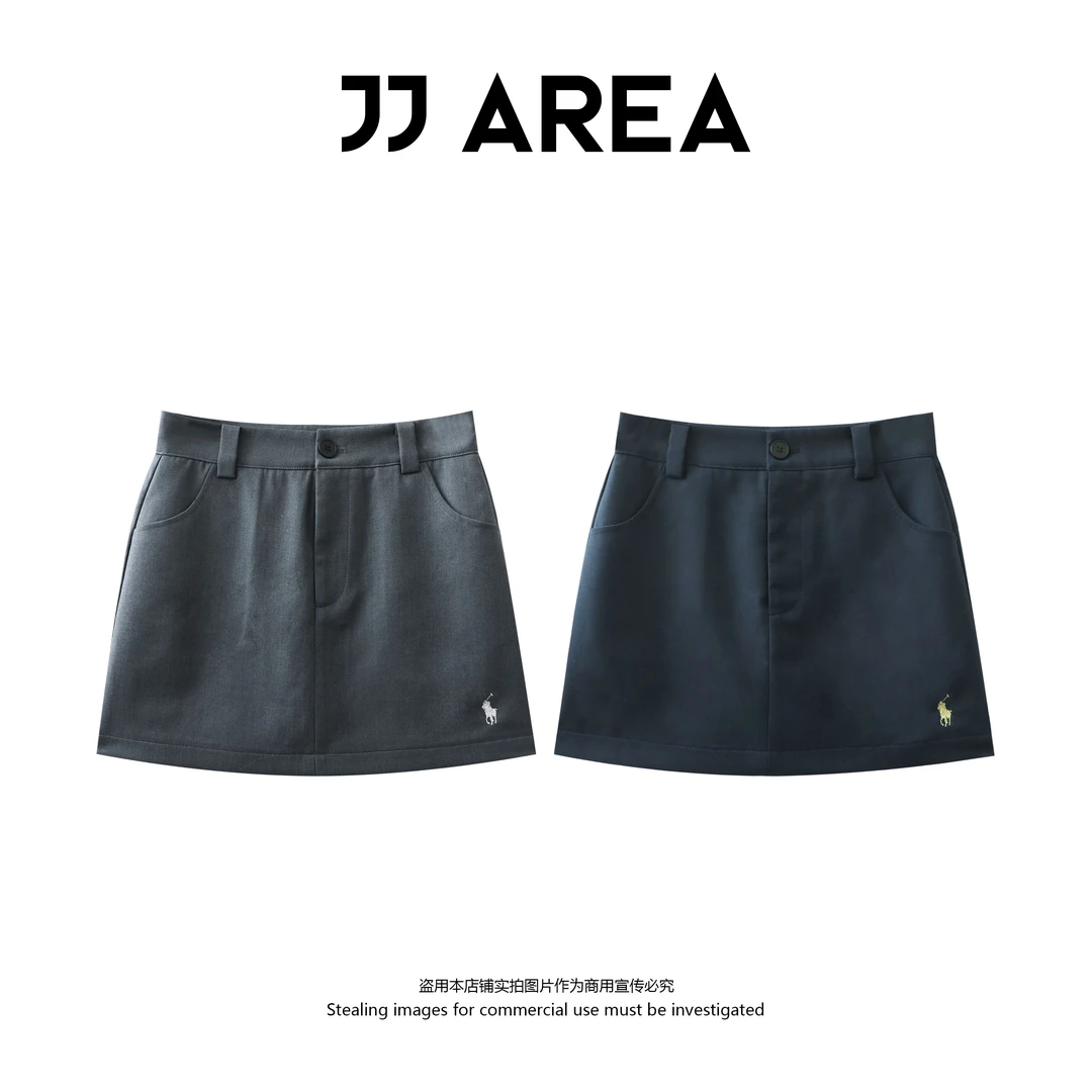 【JJ AREA】娇娇“骑士西装裙”小马显瘦防走光设计感口袋百搭半身裙