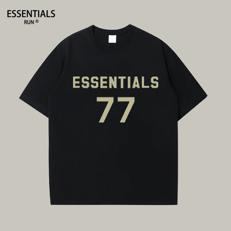 ESSENTIALS RUN2025新款美式复线潮牌情侣纯棉短袖t恤男女同款