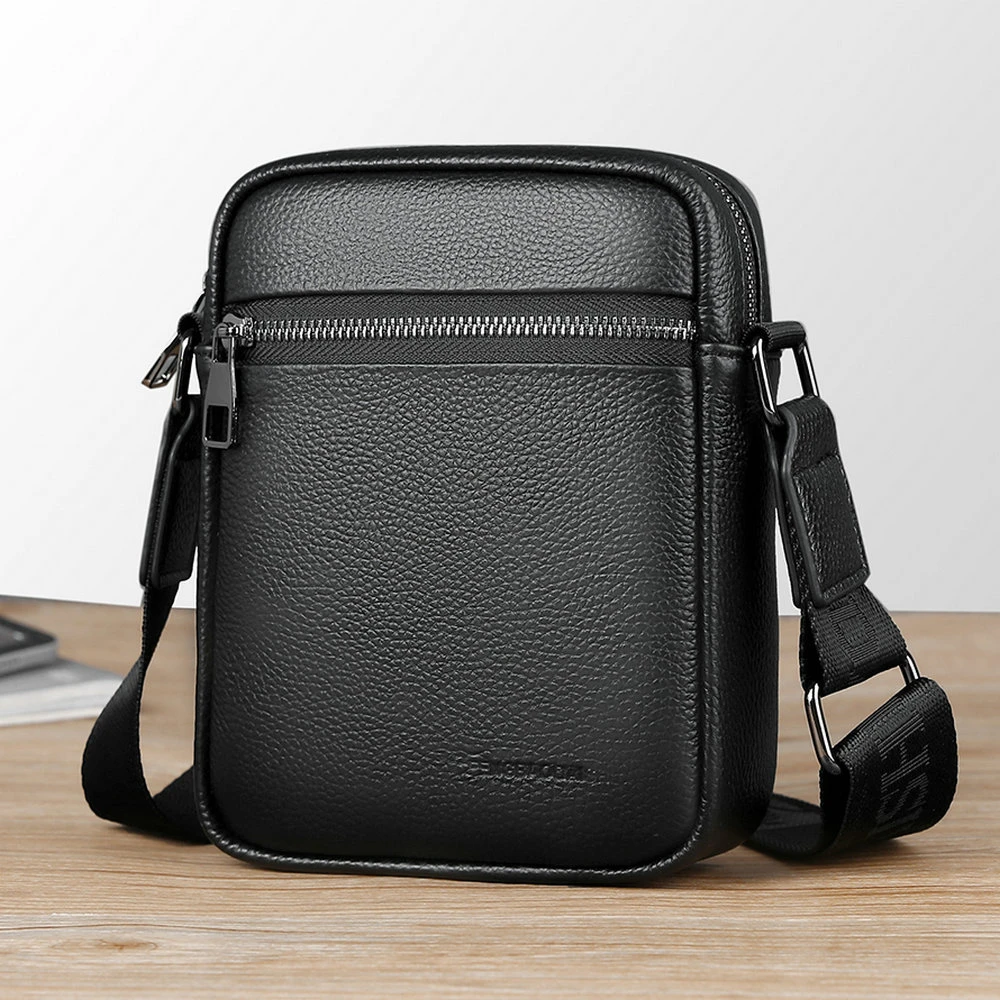 头层牛皮时尚男士真皮单肩包商务休闲迷你斜挎小包简约百搭男背包