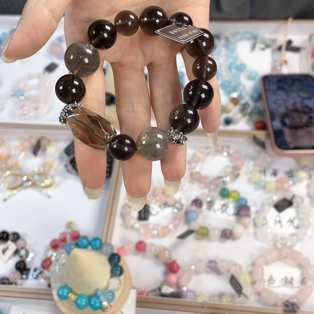 水晶手链银S925镀金镶嵌