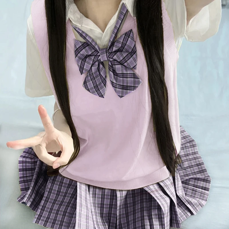 【背心套装 十字银河】原创正版JK短袖收腰衬衫背心套装学院风甜美