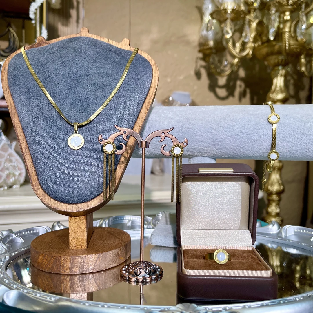 铜合金玻璃项链 【26250】N瑾瑟异域宫廷复古项链套装设计师原创