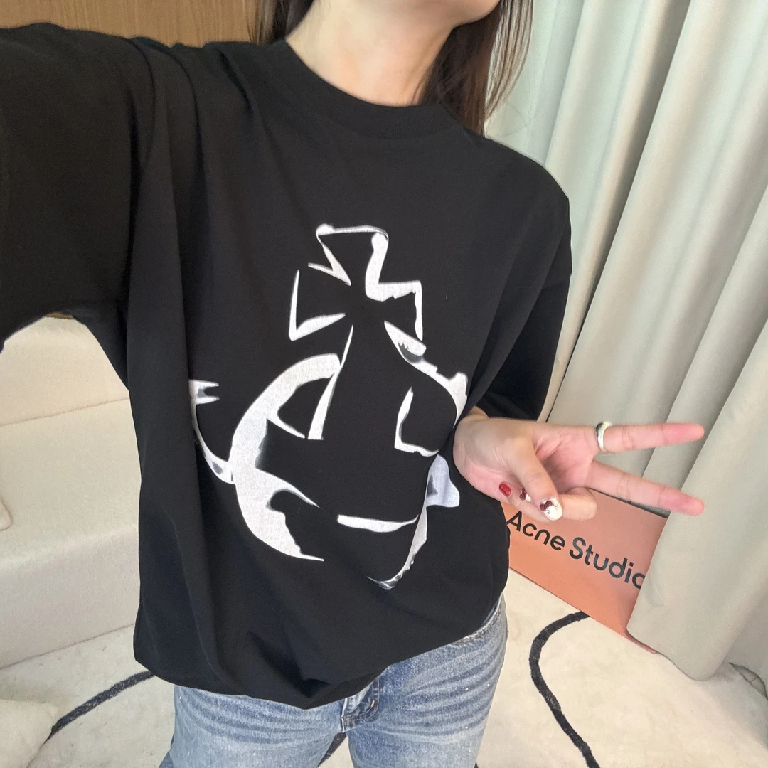 小众2025早春新款土星纯棉圆领短袖T恤