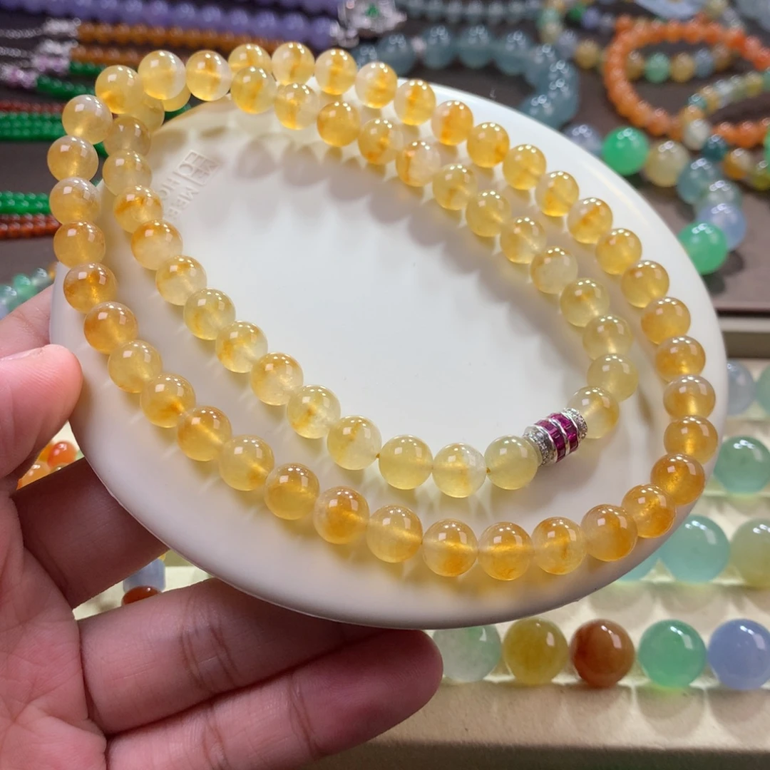 未镶嵌手链翡翠卡8 毕业款冰黄项链