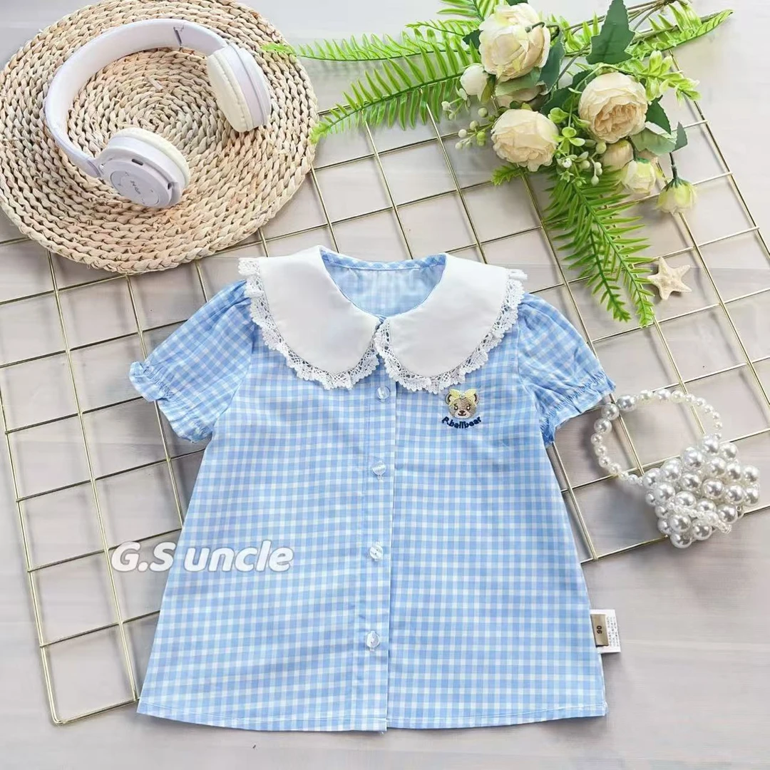 【】Z154新品2025女童夏季衬衫洋气百搭可爱娃娃衫