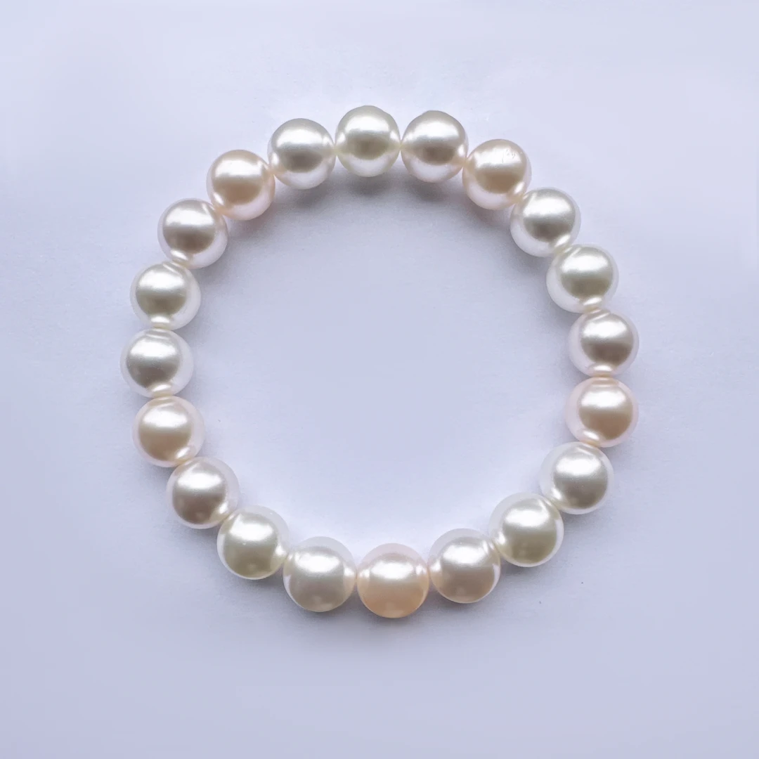 仿珍珠手链 10-11mm莫兰迪混彩弹力绳手链SLA109