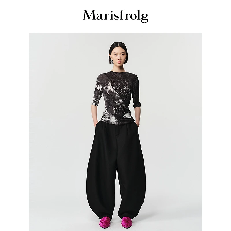 Marisfrolg玛丝菲尔25秋时尚显瘦百搭休闲针织衫A1FZ3819M