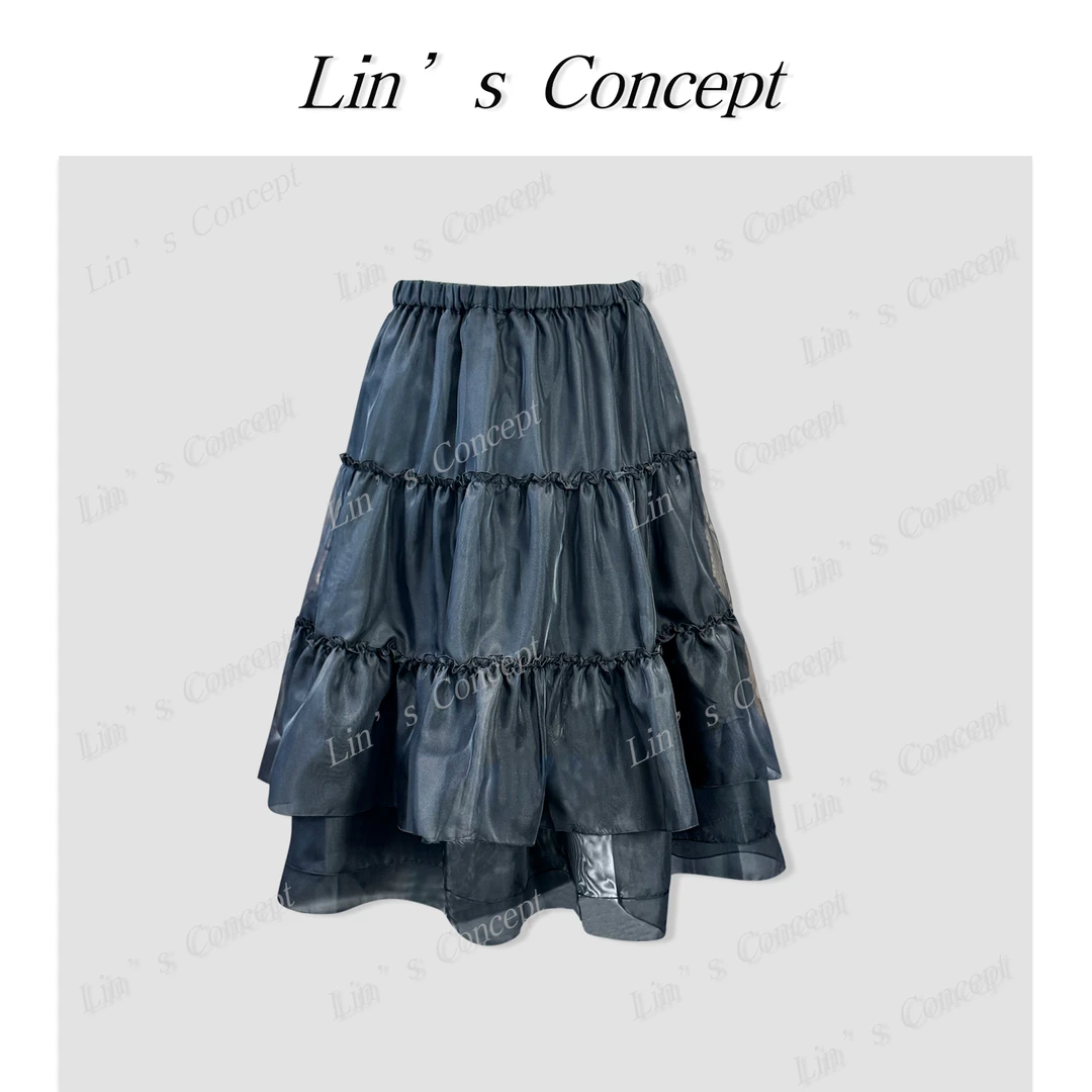 【Lin's concept】极简设计师款松紧腰分层半身裙 DL2405669
