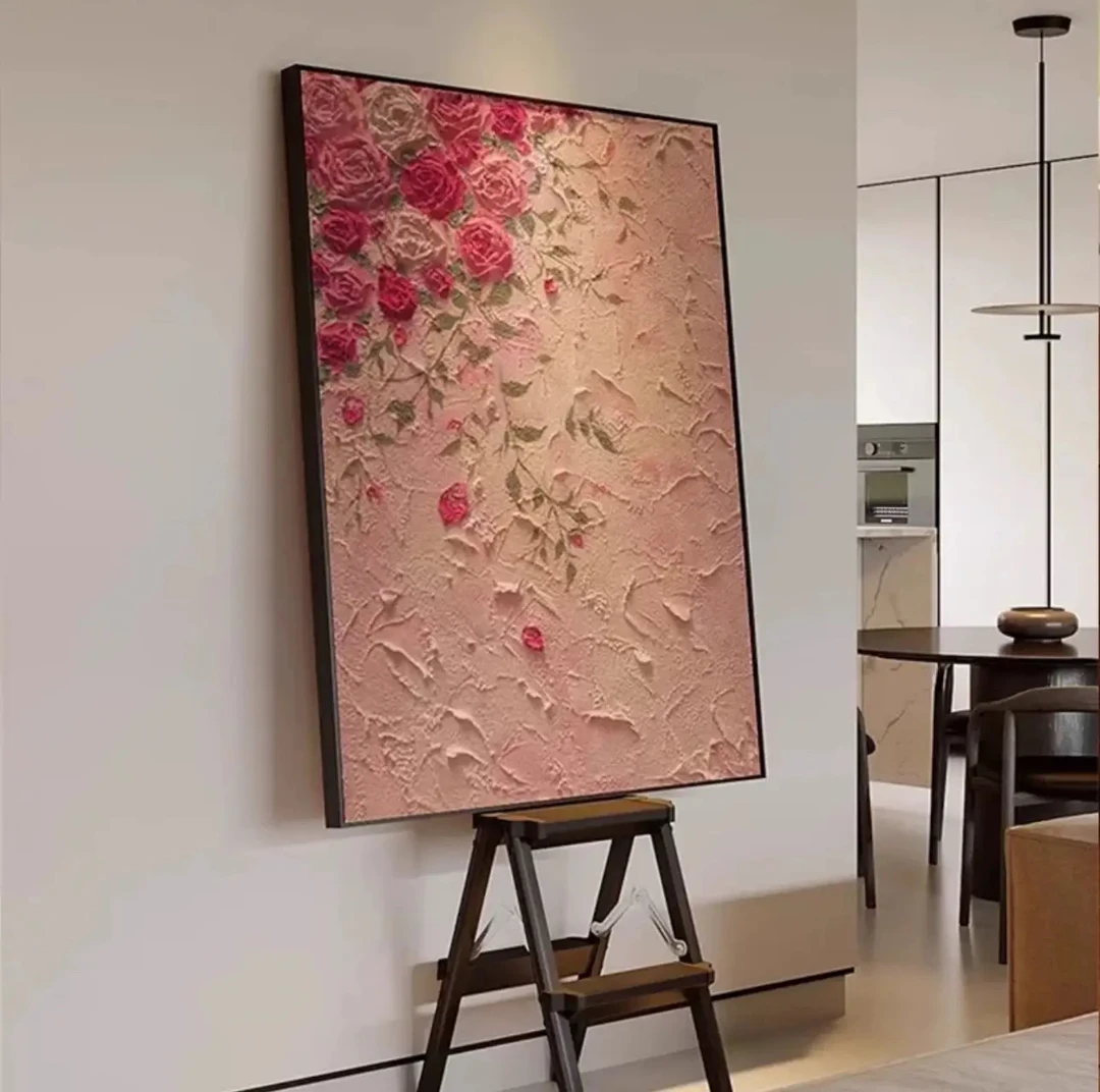 （新疆包邮）JL01玫瑰花餐厅沙发背景墙挂画玄关装饰