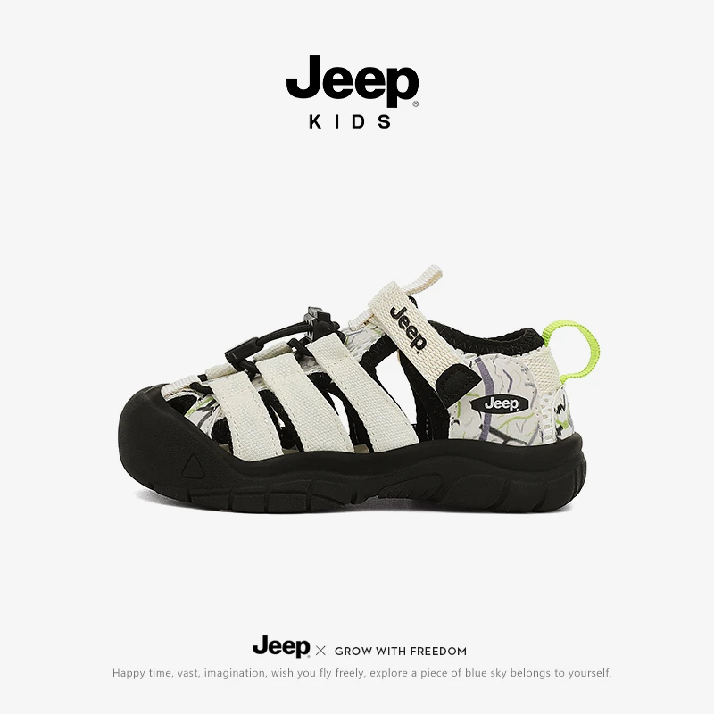 Jeep童鞋夏季男女童户外镂空包头防撞运动凉鞋儿童透气防滑宝宝鞋