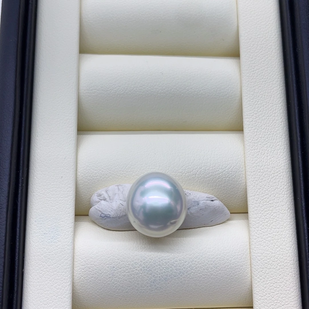 海水珍珠裸珠未镶嵌澳白炫彩宝石光裸珠13.3特价不退换