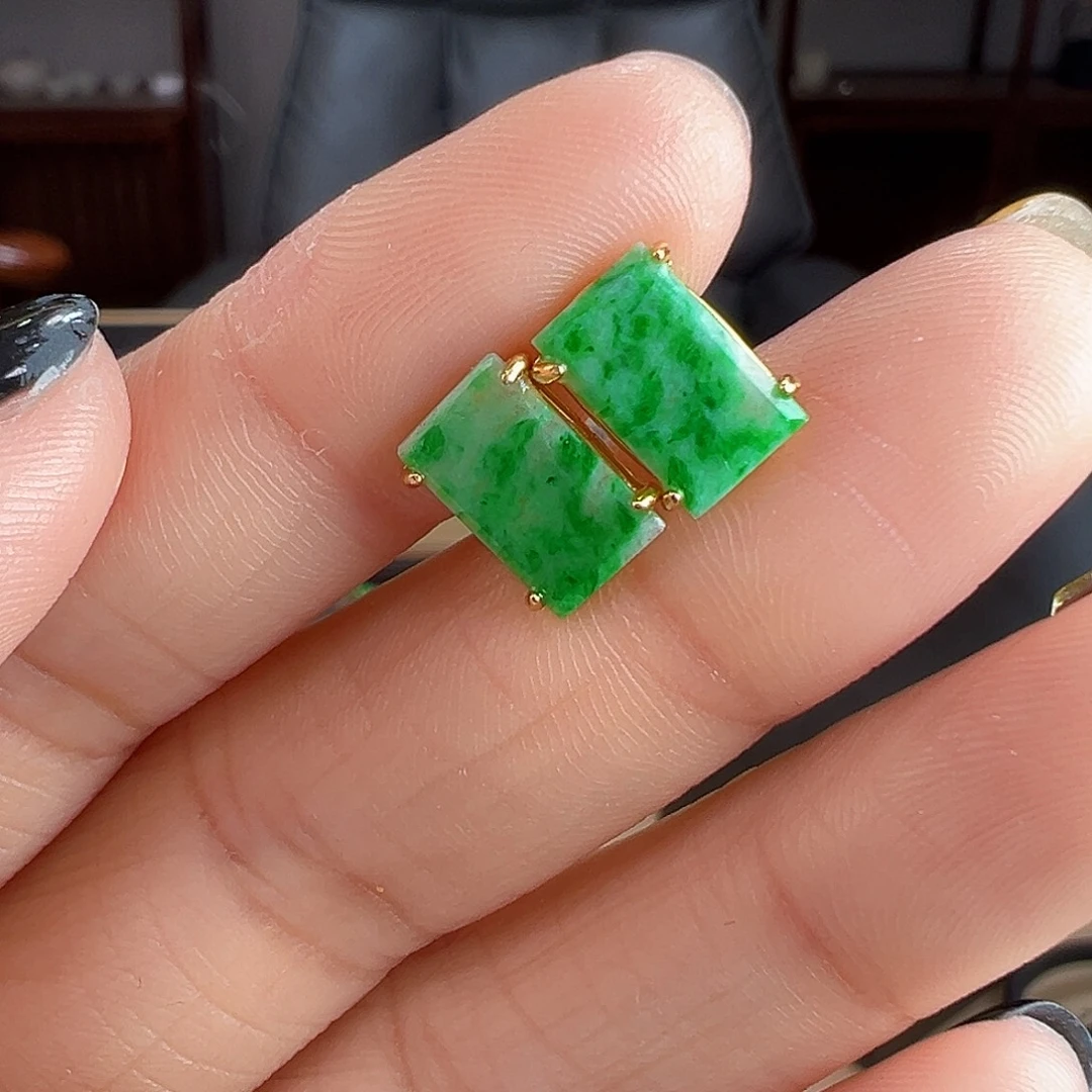 翡翠银S925镶嵌耳饰耳饰95