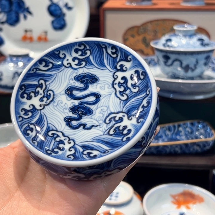 素心幽茗 满工如意海水盖置