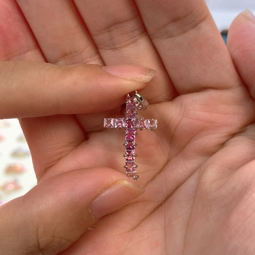 银S925镶嵌吊坠(不含链)碧玺