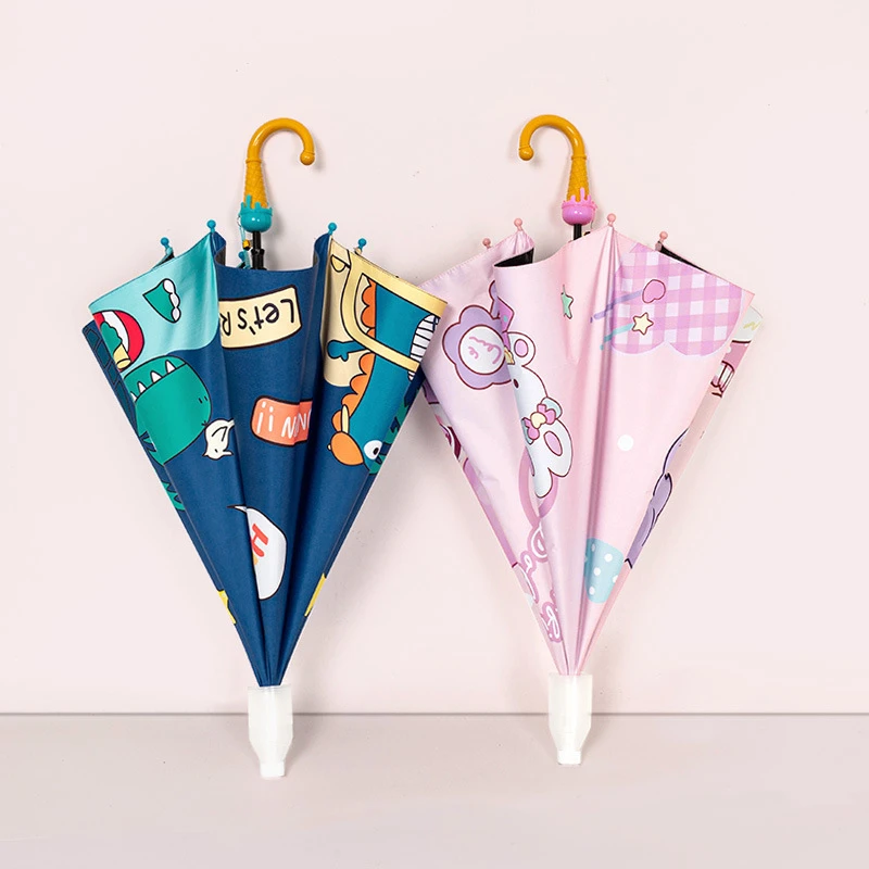 安全儿童雨伞女孩男童小学生上学宝宝直杆弯长柄伞晴雨伞两用幼儿