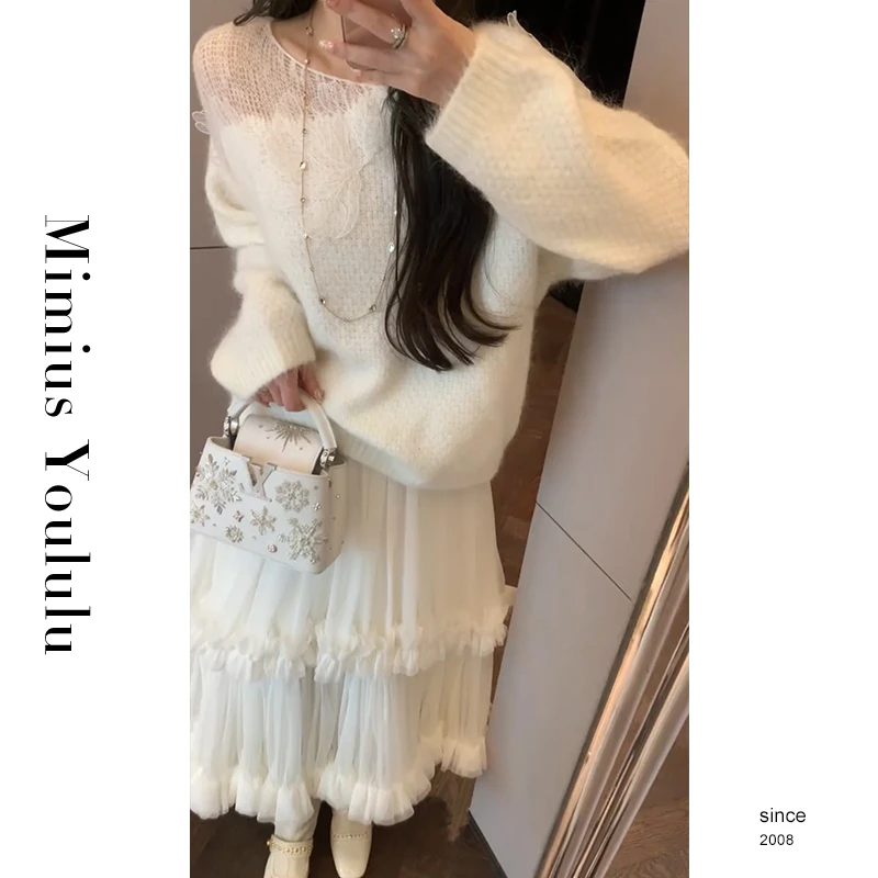 【mimius】&七七 月光恋人～镂空蕾丝亲肤羊毛衫 汉服 WF12057