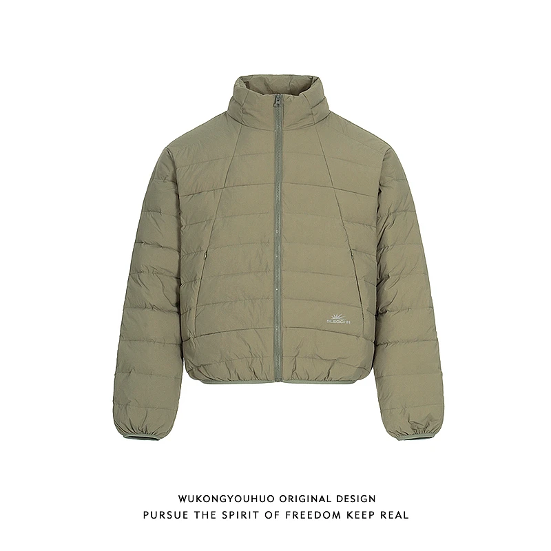 悟空有货冬季鸭绒保暖短裤排骨羽绒服男潮牌复古情侣保暖防寒外套