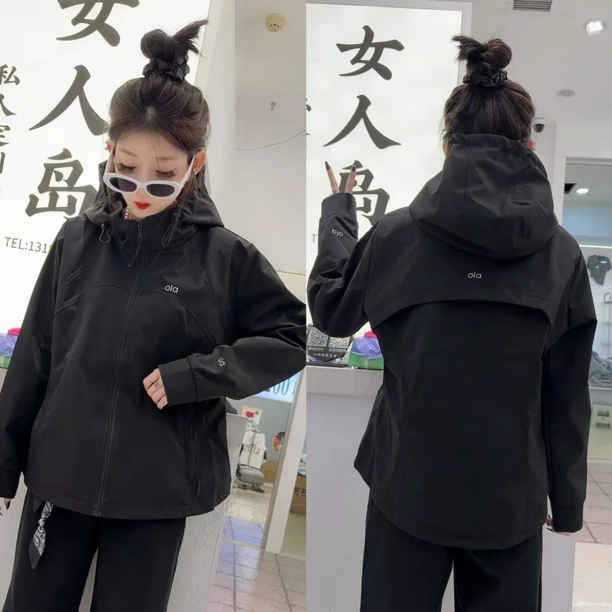 5125连帽刺绣修身外套（衣长60左右）
