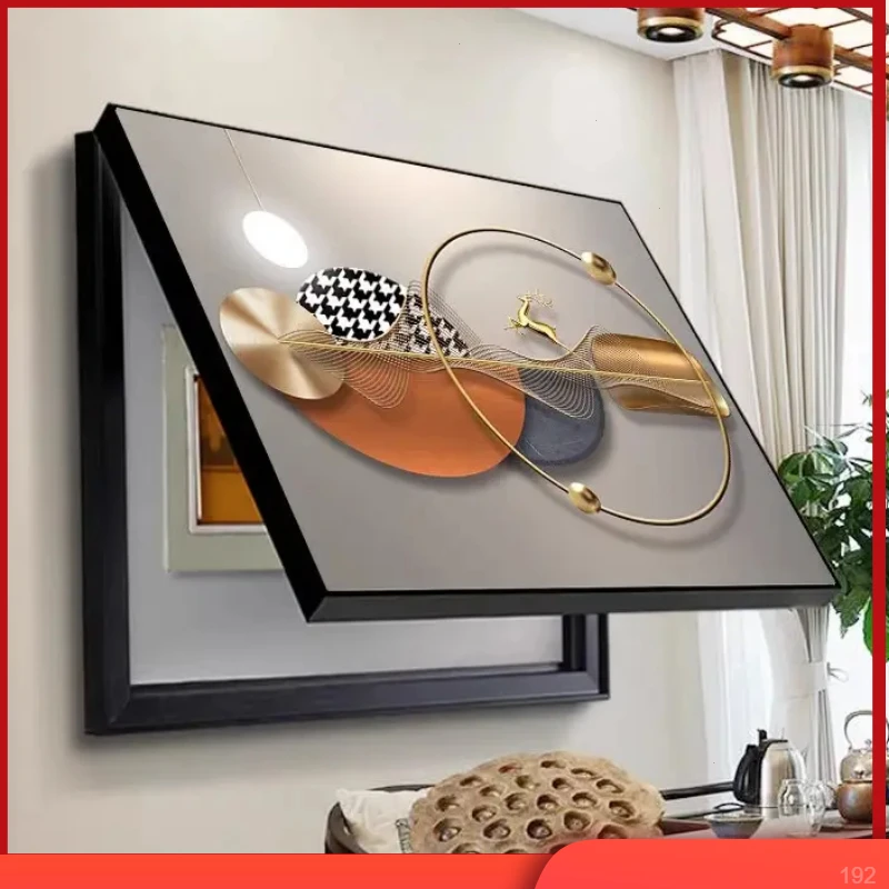 电表箱装饰画现代简约无痕家居遮挡壁画多媒体配电箱免打孔配电箱