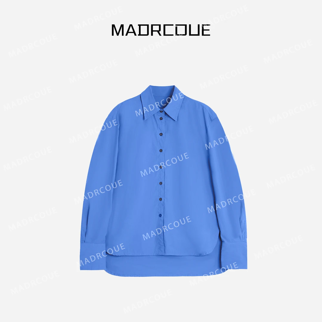 MADRCOUE 【克莱因蓝】气质显白衬衫极简百搭通勤上衣 M8978