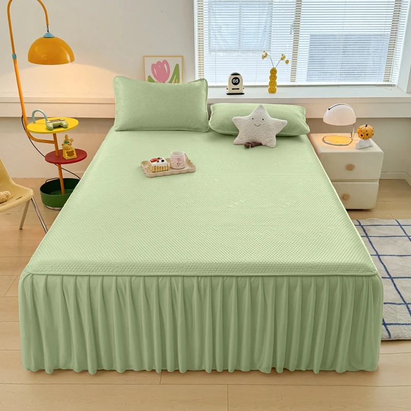 冰豆豆凉席床裙款凉感冰丝席夏季亲肤2025新款夏天可水洗空调软席