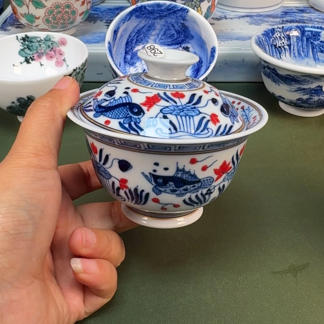 陶瓷景德镇纯手绘茶具圆圆298