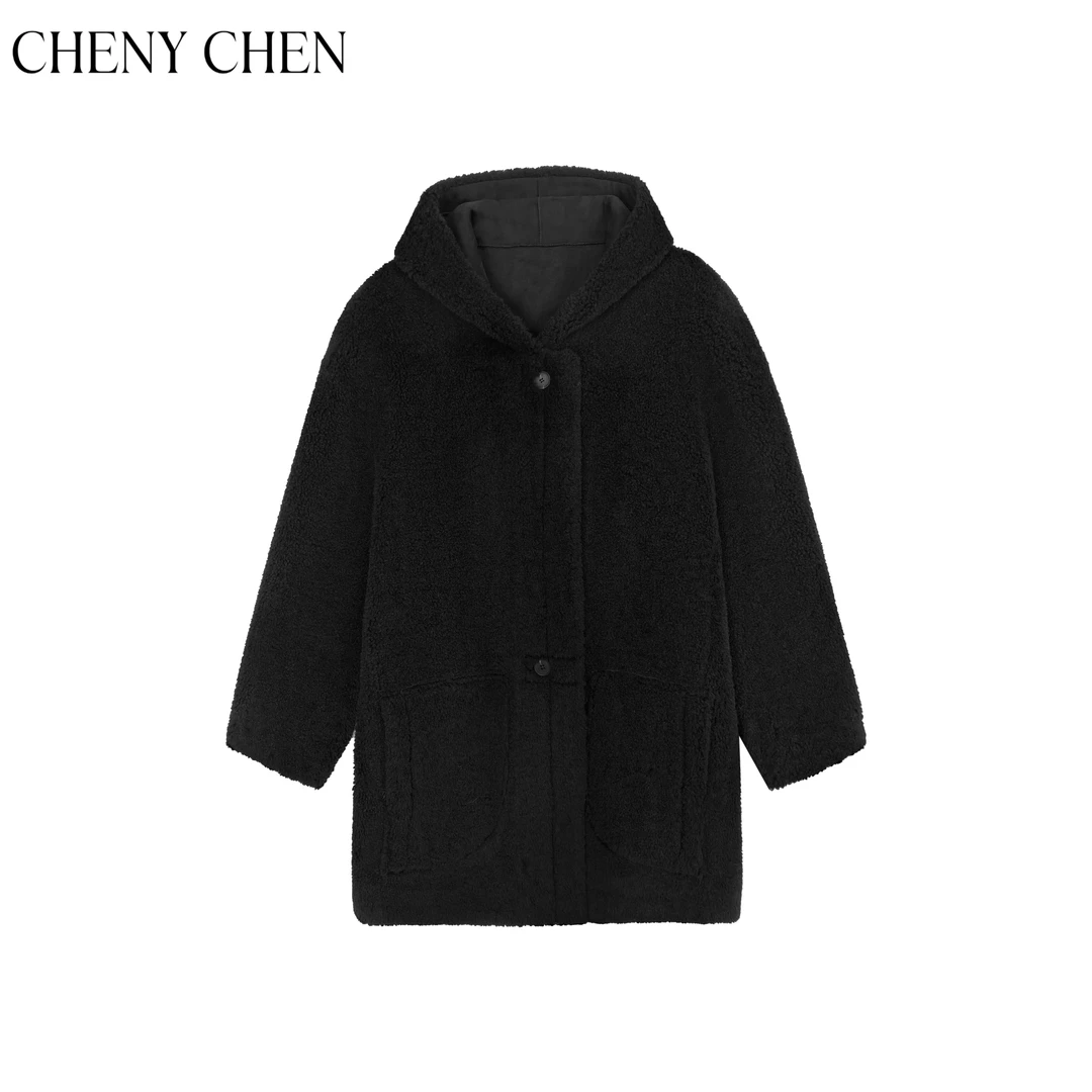 【CHENY】连帽厚款外套秋冬女装保暖摇粒绒外套CY-TN035