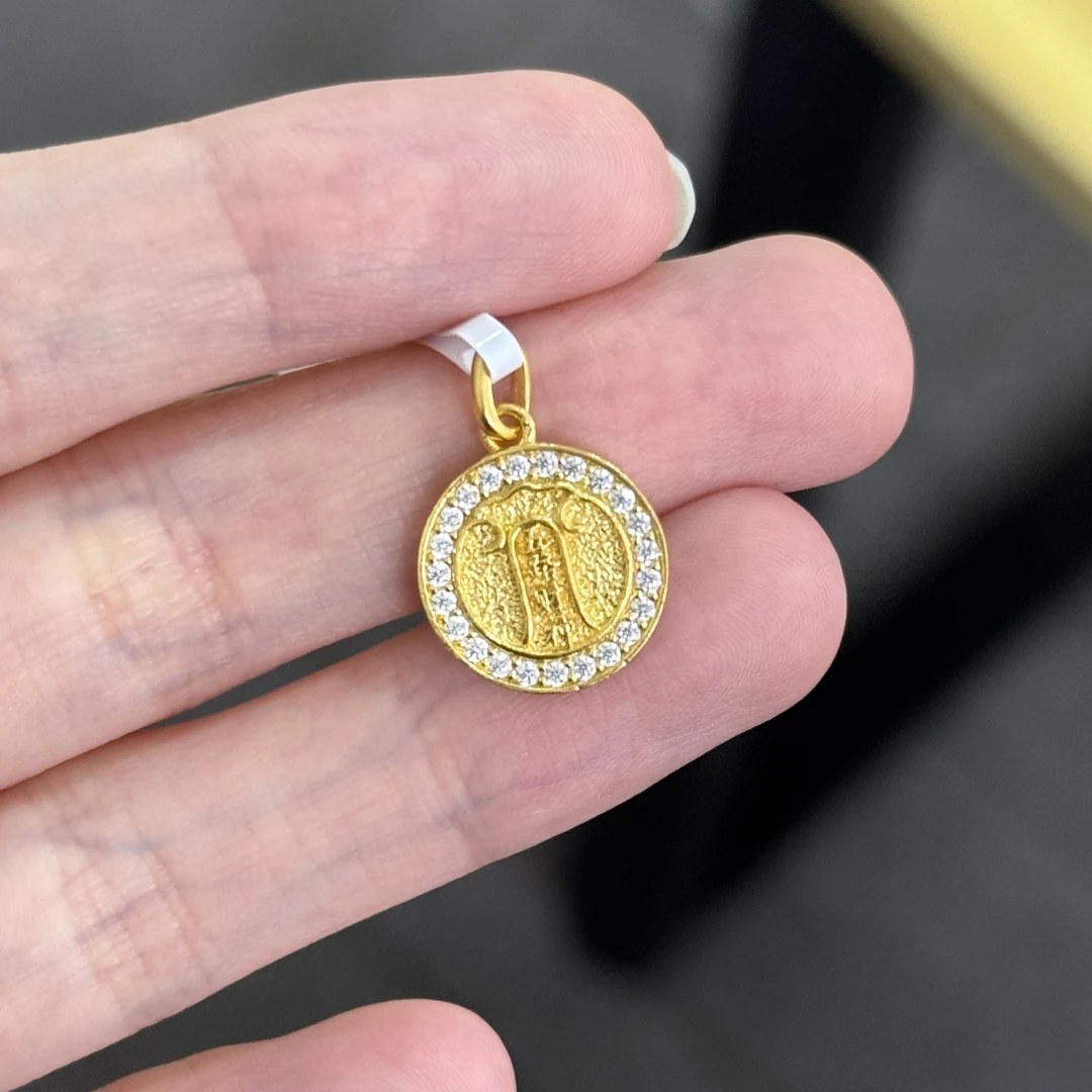 点钻五路财神吊坠足金999