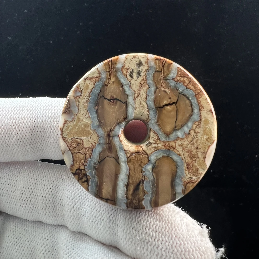 N1800天然猛犸牙 臼齿平安扣 40*11.5mm支持鉴定 假一罚四